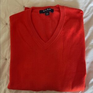 Brooks Brothers Women's Bright Red V-Neck Sweater